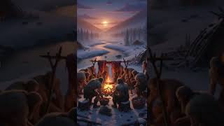 Ice age humans cooking delicious mammoth 🦣 #ai