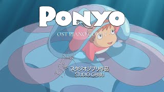 Ponyo OST - Ponyo on the Cliff by the Sea | 1 Hour Loop | Study ✍ Sleep 💤 Chill 🎧 |  Piano Cover