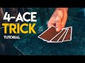 Card Magic Tutorial - How to Change 4 Cards Into Aces (EASY)