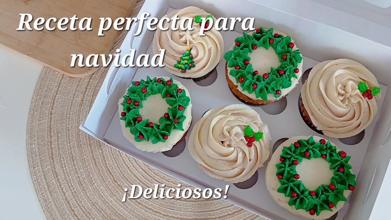 🎄 Cupcakes de Jengibre con Decoración Navideña 🎄perfectos para Navidad. 