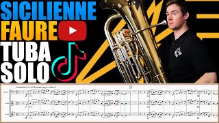 "Sicilienne" Op. 78 by Gabriel Fauré Tuba Solo. Sheet Music Play Along! screenshot 1