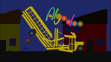 Algodoo / Phun: School Bus Crashes