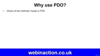 Richard Stibbard's ""MySQL/PDO Connection"" - A mini-course - learn PDO