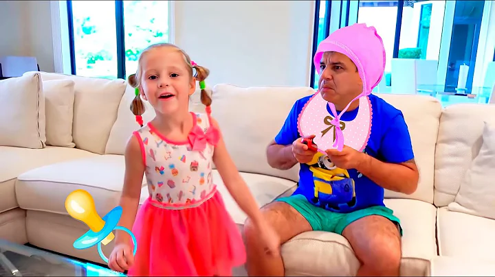 Nastya and dad switched roles