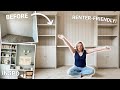 Diy renterfriendly builtins   removable vertical shiplap wall