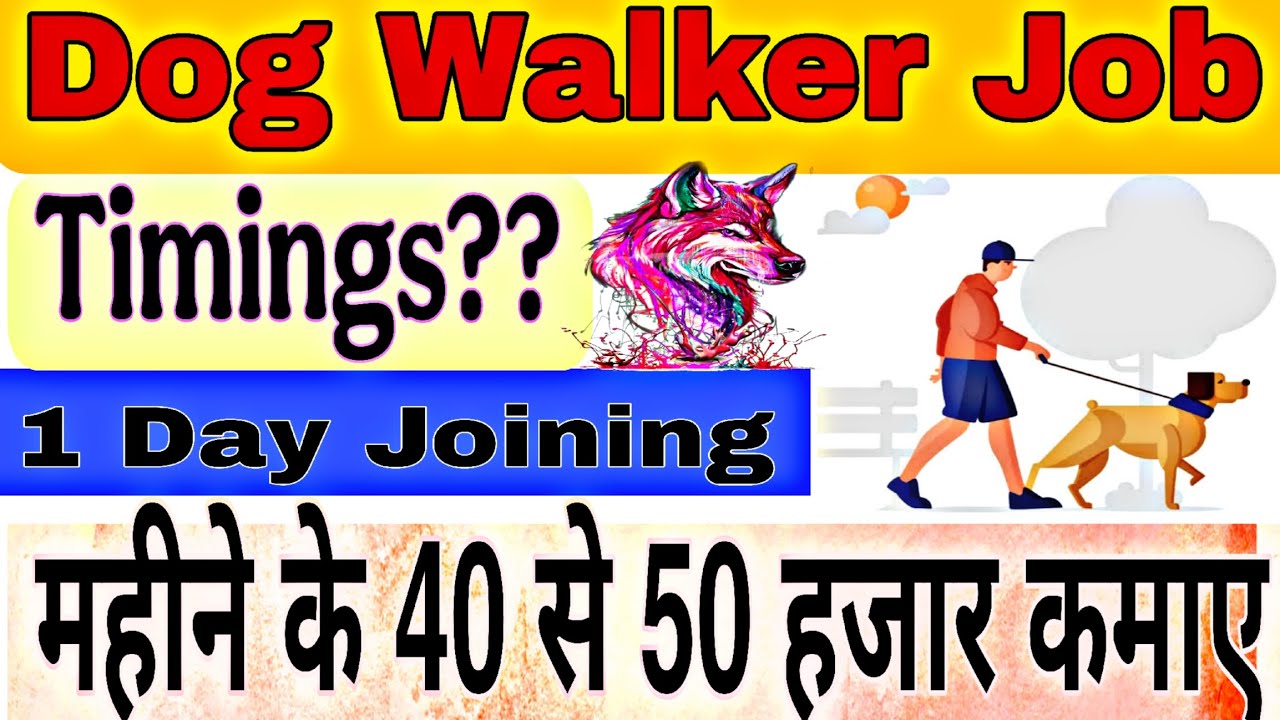 Dog Walker Job // महीने के 40 से 50 हजार कमाए // Dog Walker बने // Online Earning Tech