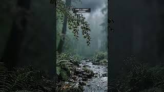 Calming Forest Stream &amp; Soft Rain 🌿🌧️ #deepsleep  #asmrrain  #nature
