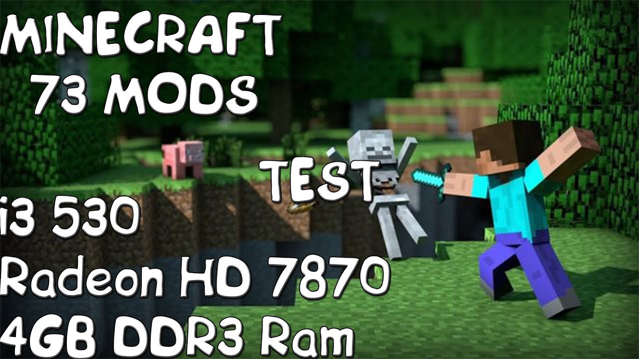 Тест Minecraft 73 mods i3 530+Radeon HD7870+4GB Ram - YouTube