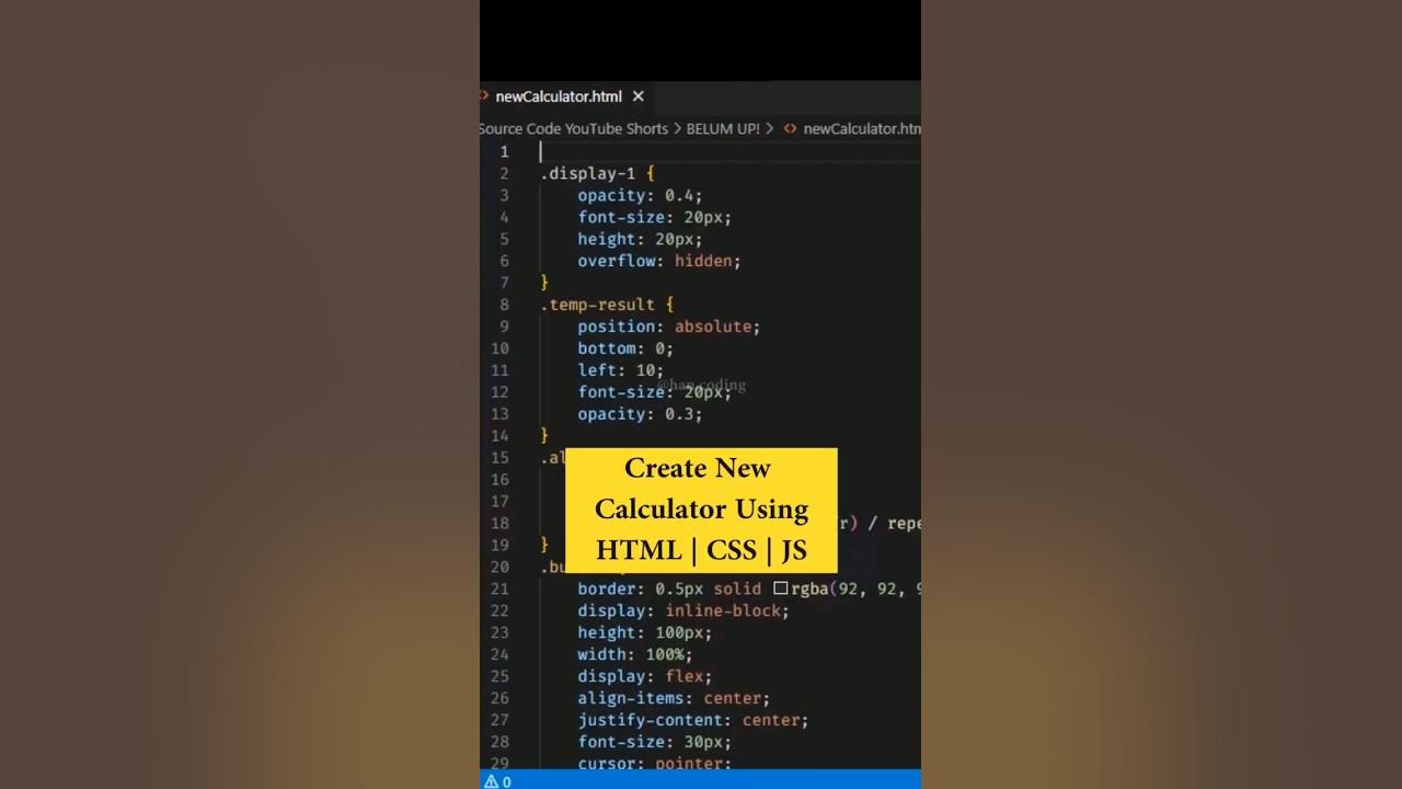 Create Simple Calculator Using HTML | CSS | JS - YouTube