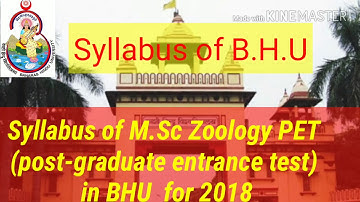Syllabus of M.Sc(Zoology) Entrance test for 2018 Exams for B.H.U.