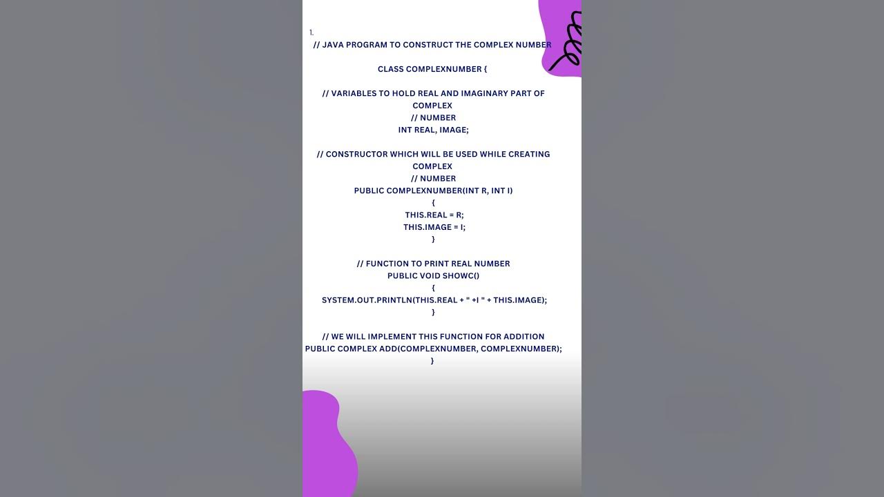 java program for to add two complex numbers#newzeninfotech # ...