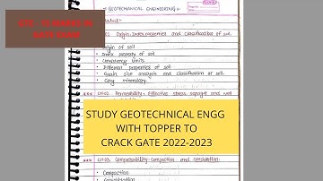 GEOTCNICAL ENGINEERING STUDY TO CRACK GATE 2022 - 2023 | Civil Engineering | #gate2021 #gate2022