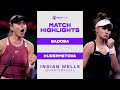 Paula Badosa vs. Veronika Kudermetova | 2022 Indian Wells Quarterfinal | WTA Match Highlights