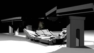 Thingking Particle Fumefx. Bridge Collapse