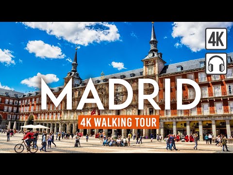 Madrid 4K Walking Tour (Spain) - 3h Tour with Captions &amp; Immersive Sound [4K Ultra HD/60fps]