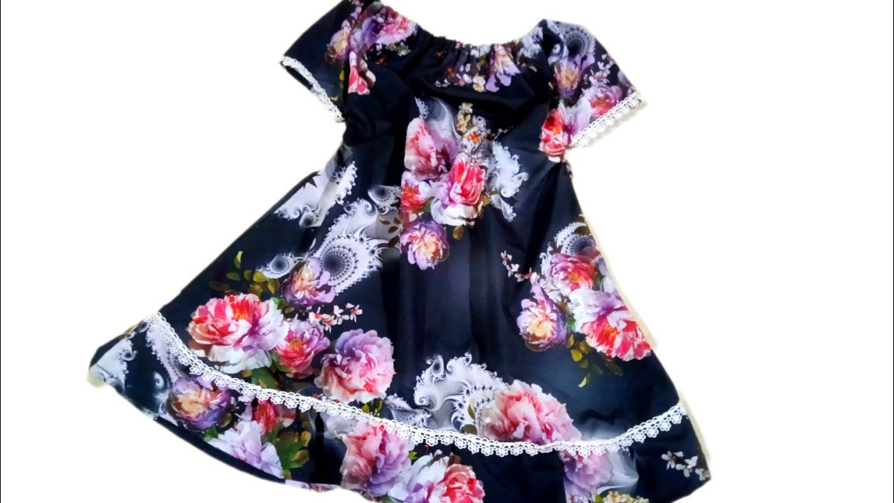 مشروع صيفي🤑 خياطة فستان صيفي بلاستيك للبنات صغار/ قندورة لاستيك للبنوتات بأسهل طريقة