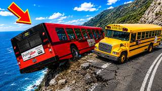 😱 THE SCHOOL BUS ARRIVED ONE SECOND TOO LATE! 💥 | BeamNG.Drive Crash Compilation #23 screenshot 3