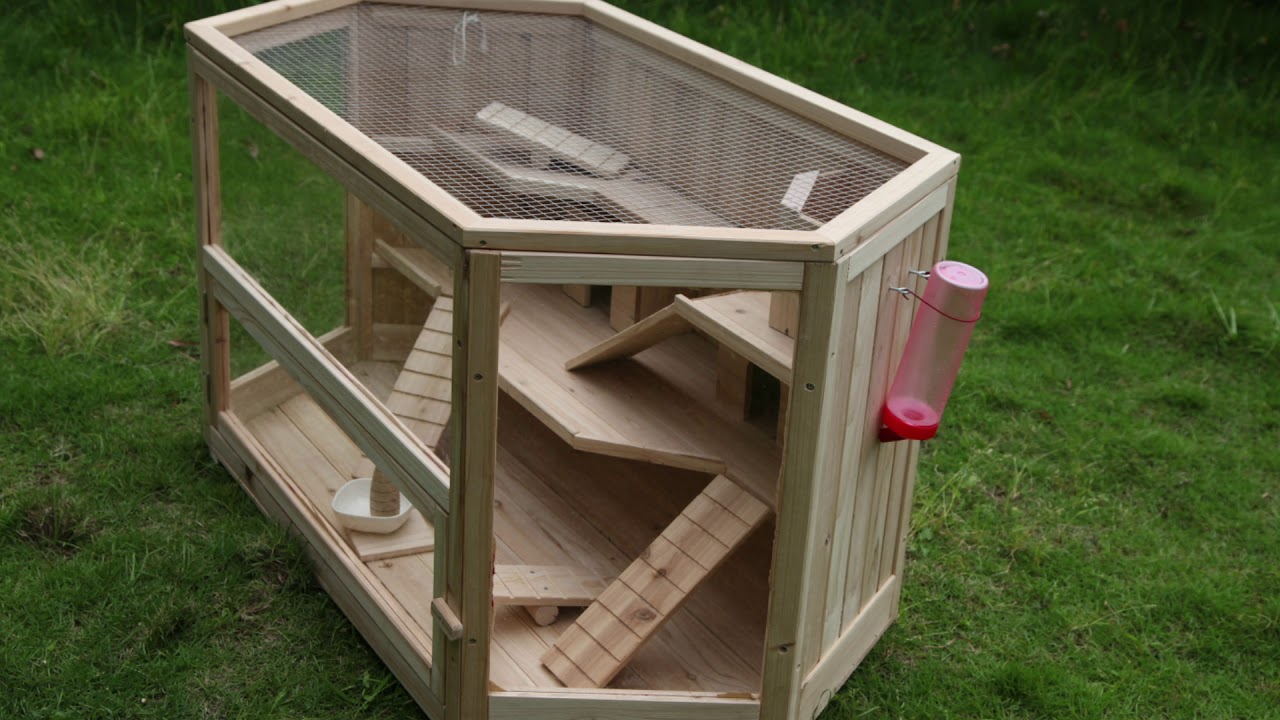 Extra Large Deluxe Wooden 3-Tier Hamster Mansion Cage - ALEKO - YouTube