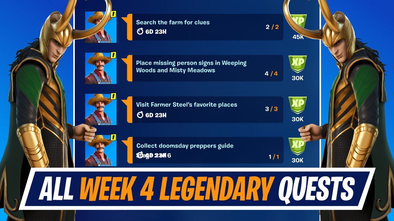 All Week 4 Legendary Quest Challenges Guide in Fortnite - Week 4 Quest in Chapter 2 Season 7