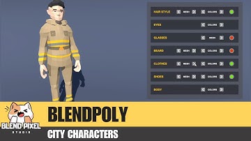 Blendpoly City Characters  - Character Customization - Unity 3D