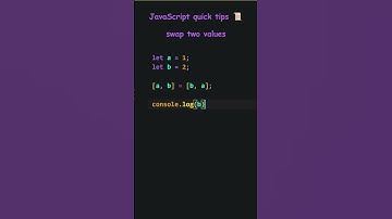 JavaScript quick tips 📜 swap two values