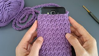 DIY Tutorial💖 Crochet phone bag with easy stitch💖