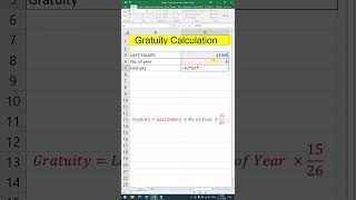 Gratuity Calculation 2024 | how to calculate gratuity | excel shorts@lexiconindia