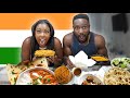 HAITIANS TRIES INDIAN FOOD FOR THE FIRST TIME! *Garlic Naan, Butter Chicken,Tikka Masala, Pani Puri*