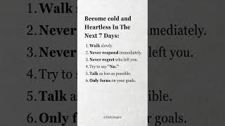Become cold and Heartless In The Next 7 Days #become #heart #day #Mindset #Psychology #Facts #Life