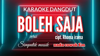 Boleh Saja Karaoke Nada Cowok Em  Fersi Dangdut Simpatik 