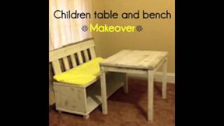 Children Table And Bench Makeover