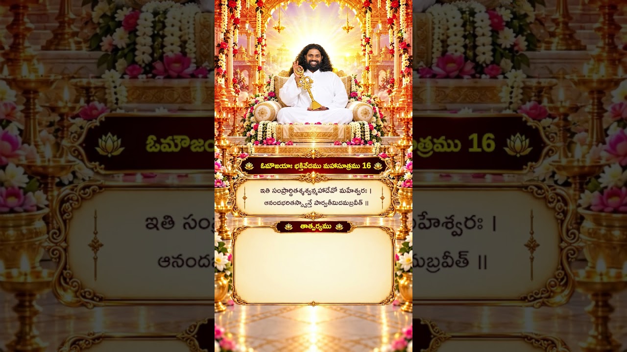 Aumaujayaa Bhakti Vedam Mahaa Sutram 16  #mahaaguru #jaimahavibhoshri #shreeprabhuji