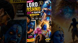 LORD VISHNU LOTUS PANTING FULL PROCESS (#art #krishna #radha #vishnu #radhakrishna #artshorts #fyp