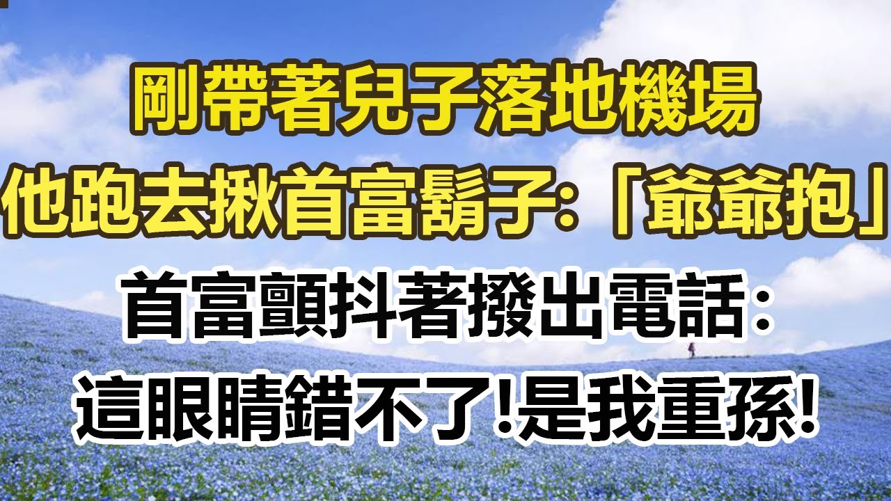 剛帶著兒子落地機場，他跑去揪首富的鬍子:「爺爺抱！」首富顫抖著撥出電話：這眼睛錯不了!是我重孫!#幸福敲門 #為人處世 #生活經驗 #情感故事