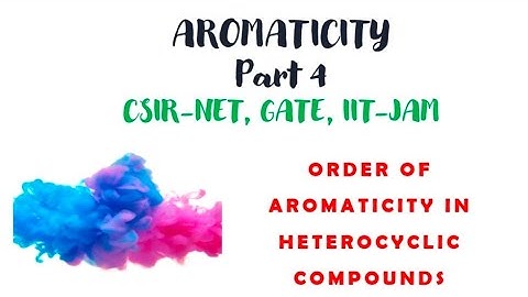 Aromaticity order of heterocyclic compounds | CSIR - NET | GATE | IIT-JAM | English