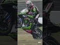 A special double wheelie moment 🟢 | #FrenchWorldSBK 🇫🇷 #WorldSBK