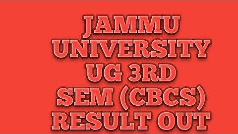 Jammu University UG 3rd Sem Result out//Check full pdf