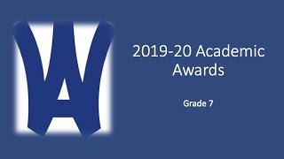 2019-2020 Academic Awards Grade 7