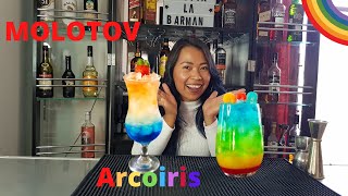 COCTEL | MOLOTOV - ARCOIRIS | 🍹😋🌈 (cocteles coloridos y fáciles de preparar)🍸