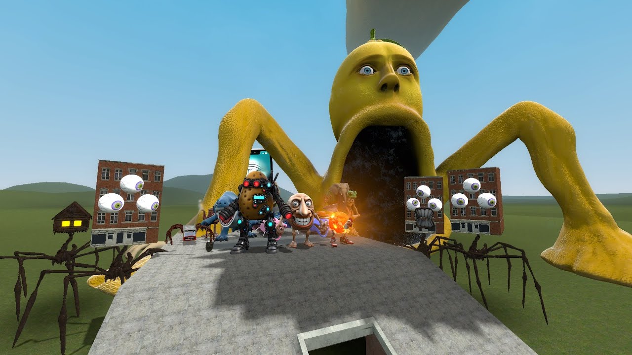 EVERYTHING TURNED INTO MONSTERS: CAR EATER, BUS EATER, CURSED THOMAS, MONSTER HOUSE IN GMOD!!