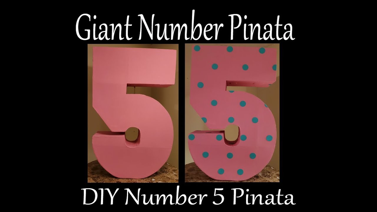 Large Cardboard Number 5 Tutorial for Party Decoration Centerpiece