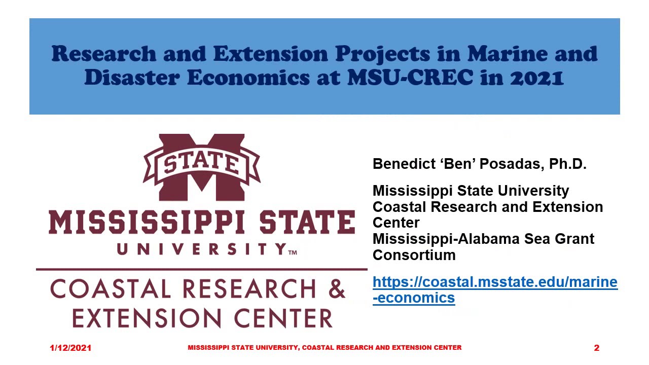 2021 MARINE AND DISASTER ECONOMICS PROJECTS V1