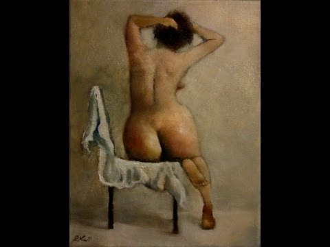 Demo painting of a female nude figure art model