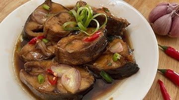 món CÁ BÓP kho với nước dừa,  ngon lắm nè