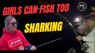 POV fighting a big shark at night