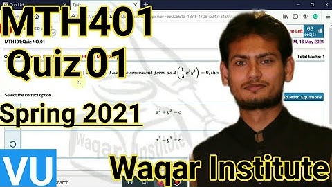 MTH401 Quiz 1 Spring 2021 by Waqar institute