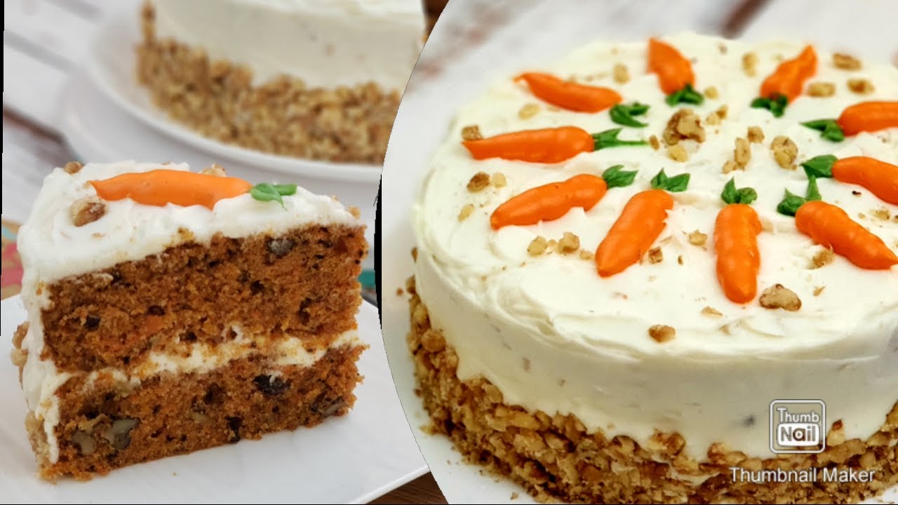 Amazing Carrot Cake with Cream Cheese Frosting - YouTube