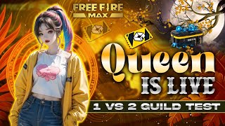 FREE FIRE LIVE STREAM GIRL 1 VS 2 GUILD TEST | CUSTOM GIVEAWAY | ❤️#girllive #freefire