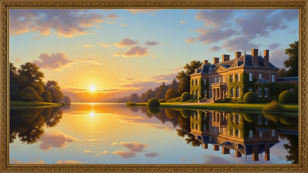 Calm Countryside Cottage by Reflective River Light