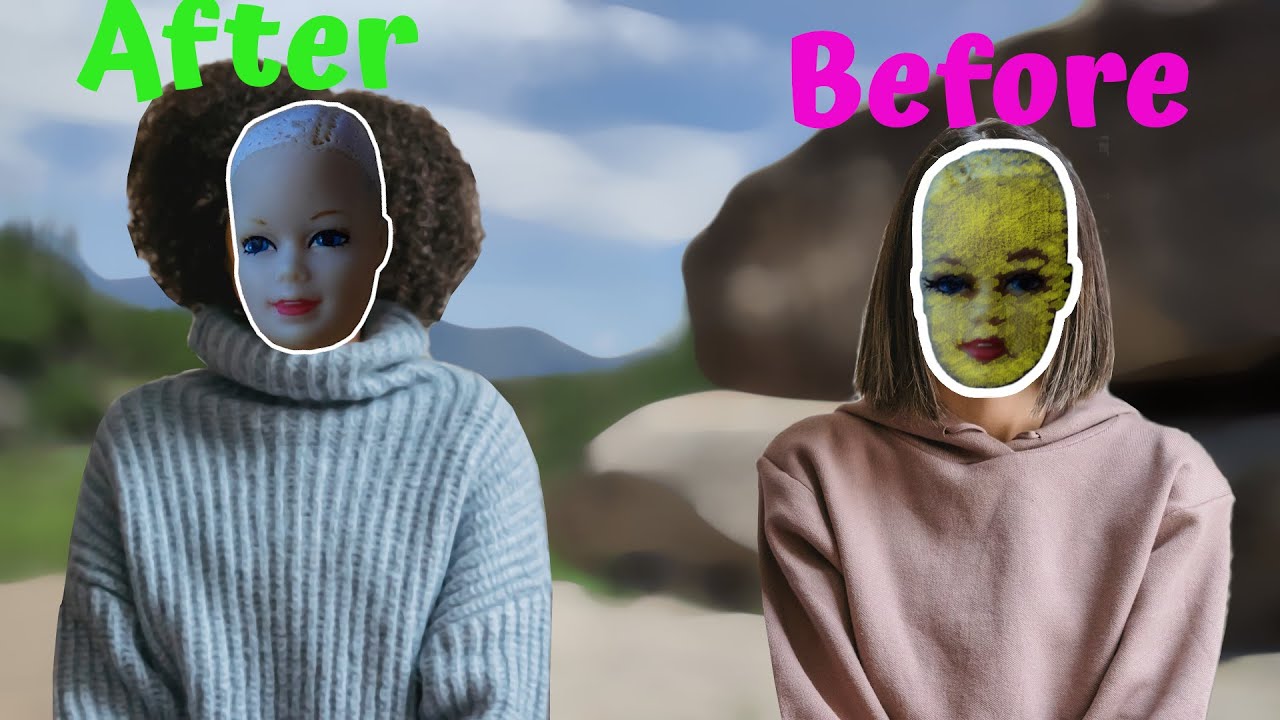 Барби в ремонтном кафе: как избавиться от желтого цвета Барби MOD головы